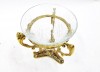 BR2410 - Brass Stand Crackle Glass Container